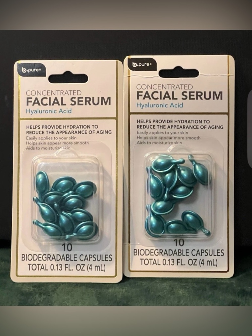 B pure Concentrated Hyaluronic Acid Facial Serum 10 Capsules . Set of 2.